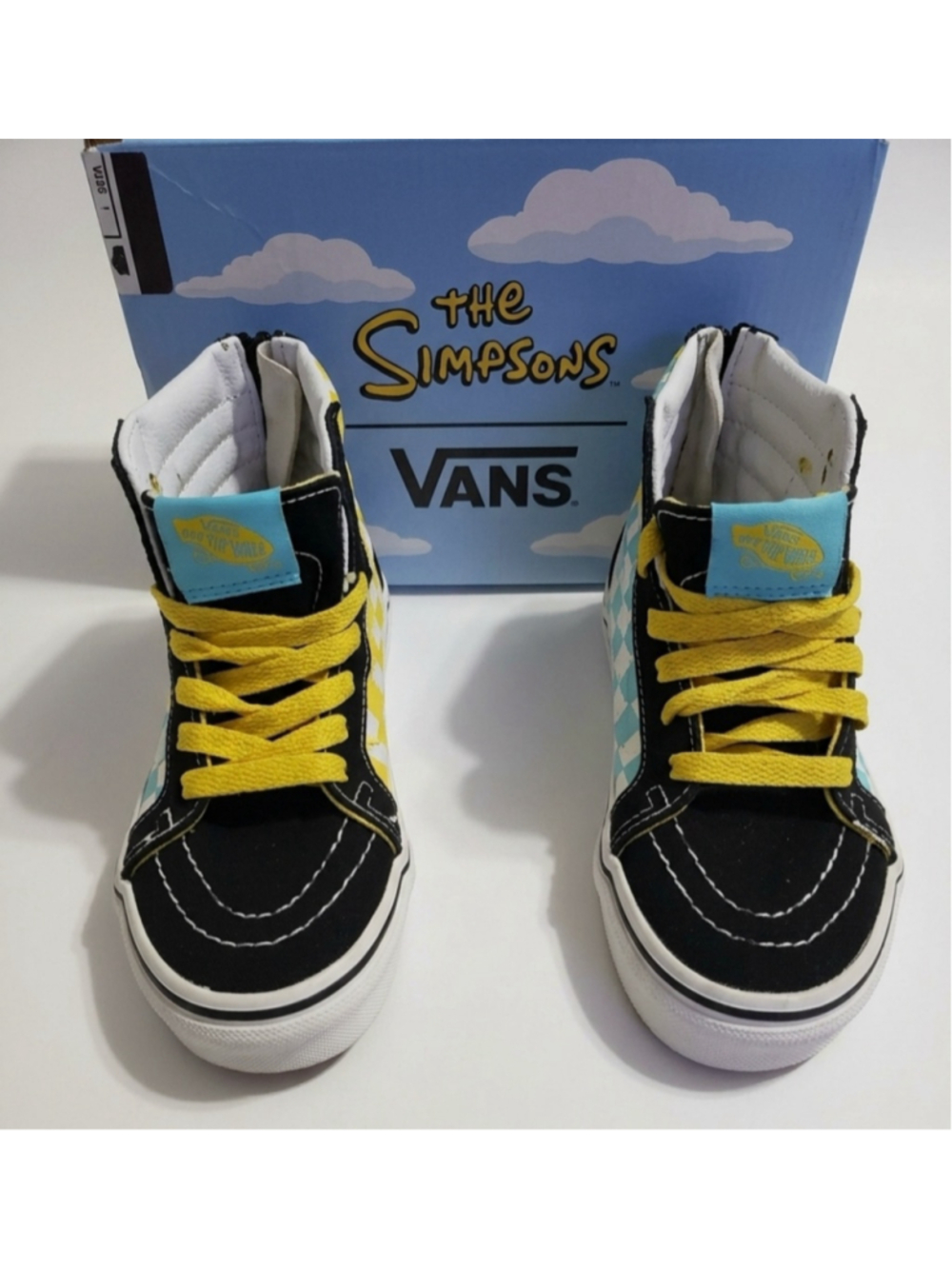 Vans The Simpsons Sk8-Hi Zip Kids Sneakers Size 13 Black Yellow